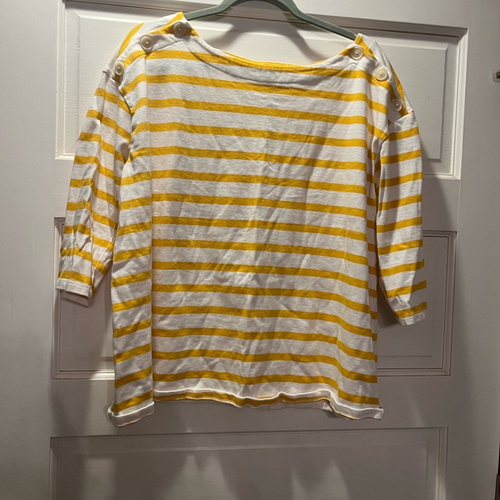Yellow and White Striped Top
